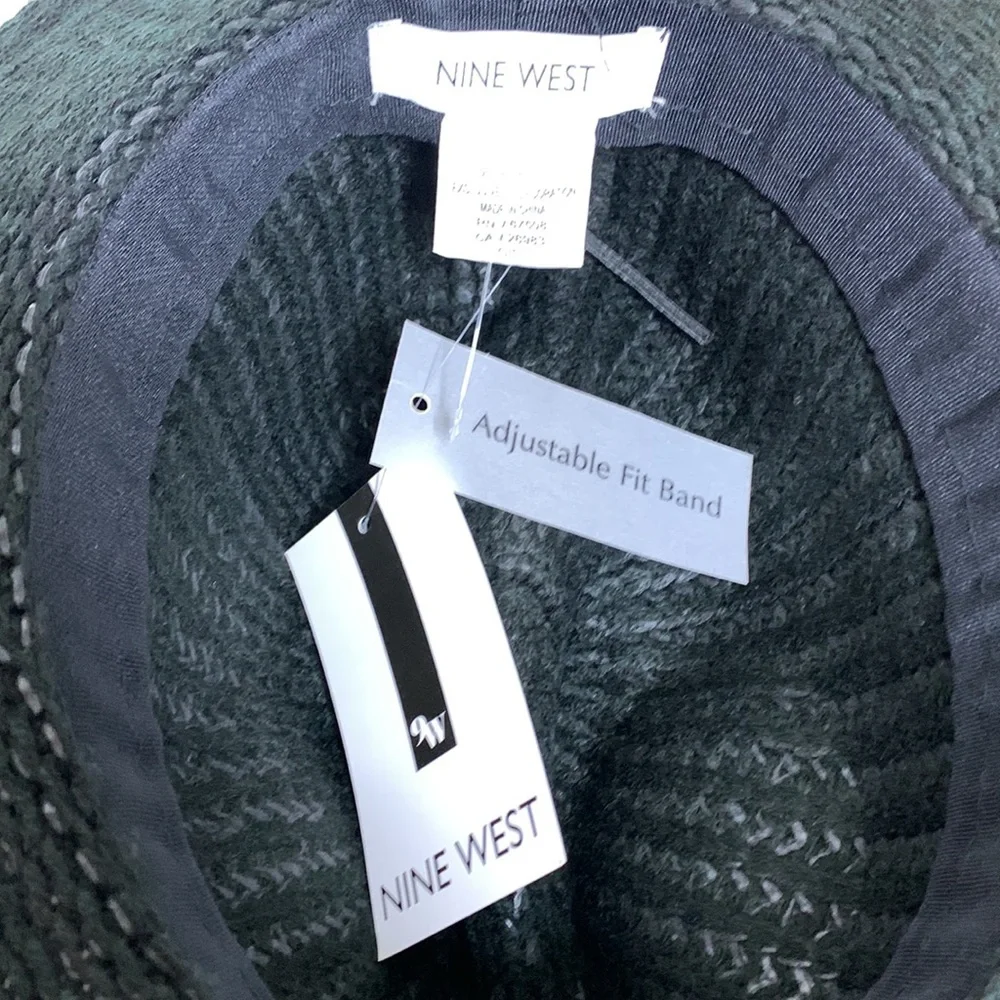 Nine West | Black Knitted Canvas Floppy Derby Hat | Influencer Status Beach Cap - Picture 9 of 13
